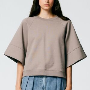 Tibi Crewneck Easy Sweatshirt - Cement